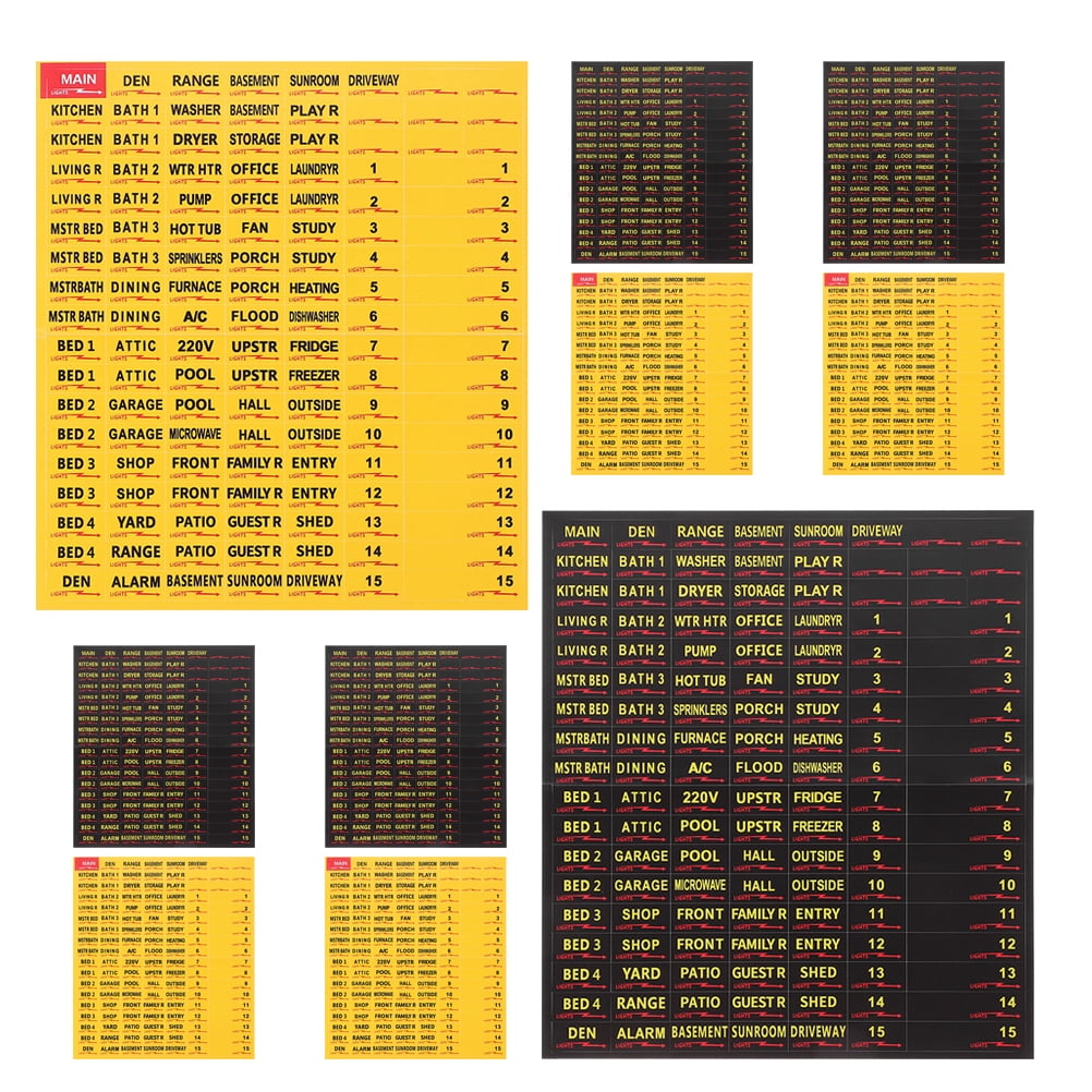 10 Sheets Comprehensive Self-Adhesive Electrical Box Label Supply for ...