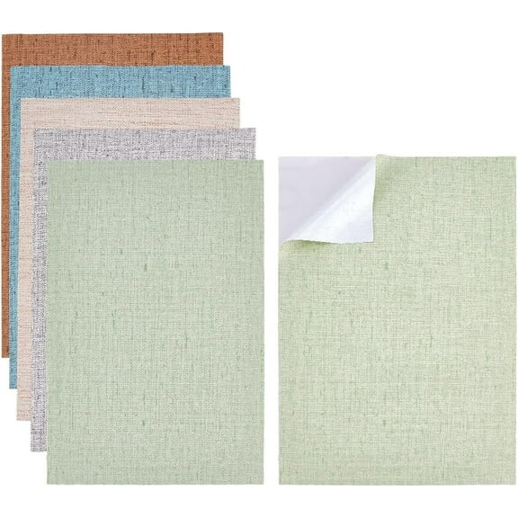 10 Sheets Dollhouse Wallpaper 5 Colors Self Adhesive Textured Stickers Waterproof Floorboard Sticker Gloss Card Sheet