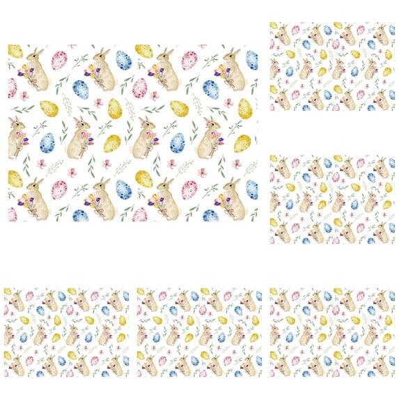 10 Sheets Easter Bunny & Colorful Egg Gift Wrapping Paper - 70x50cm Watercolor Spring Rabbit & Floral Design, Pastel Gift Wrap for Easter Baskets, Baby Showers & Spring Party Presents