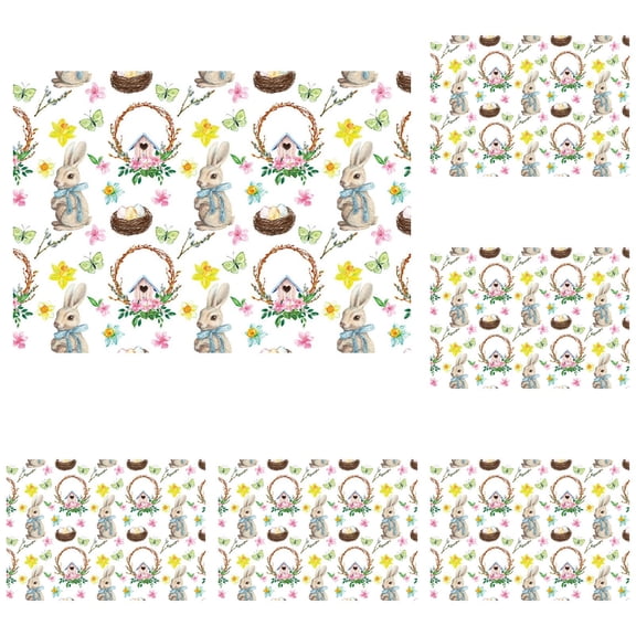 10 Sheets Easter Wrapping Paper, 20x28 Inch Hand-Painted Watercolor Egg & Bunny Design, Thick Foldable Recyclable Paper for Gift Wrapping, Easter Baskets, B*10, Easter Decor, By MCZQSON