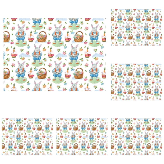 10 Sheets Easter Wrapping Paper with Bunnies & Eggs – 70x50cm Foldable Recyclable Gift Wrap for Spring Holidays, Birthday & Mother’s Day Presents (Paper)