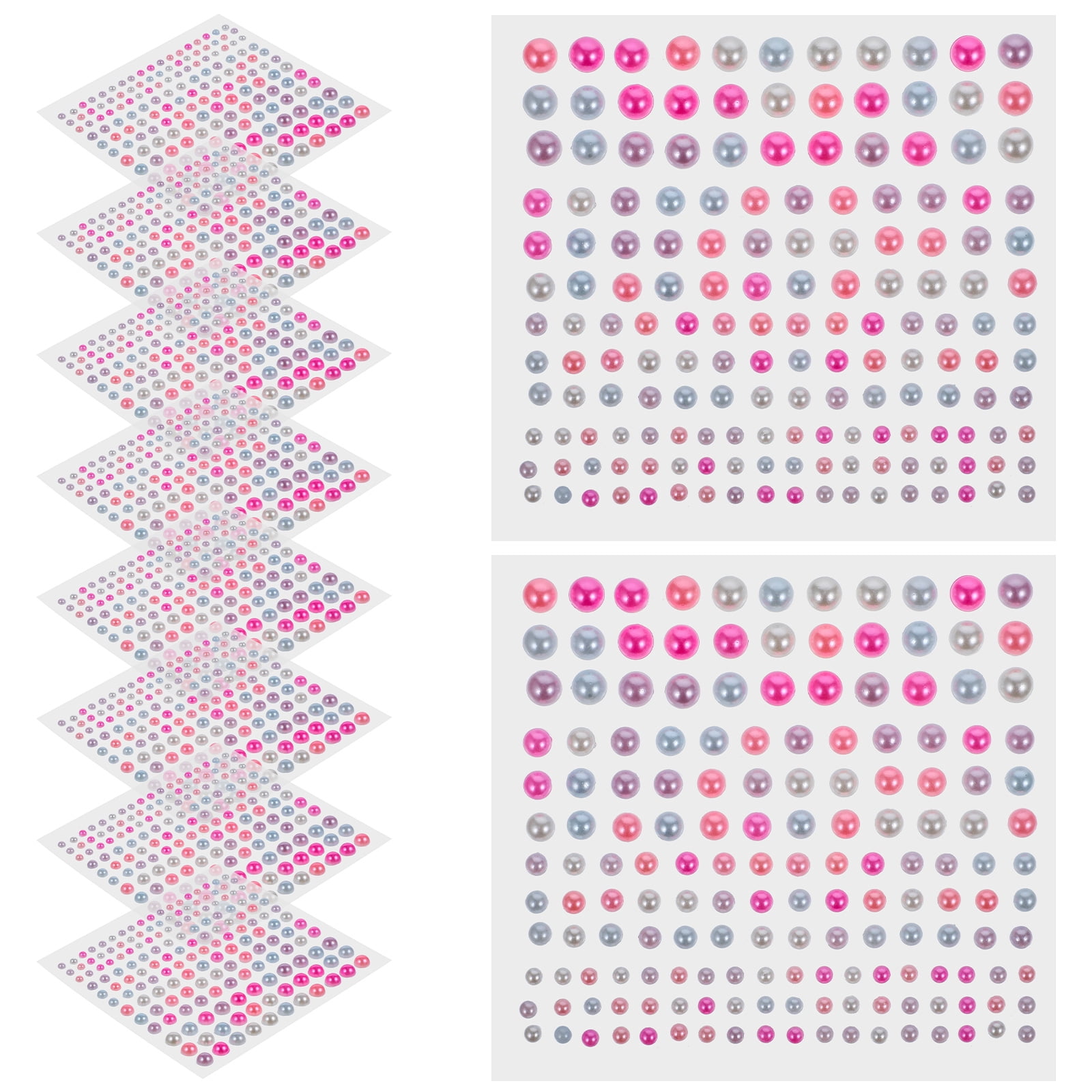 Pearl Sticker Paper 10 Sheets Self Adhesive Pearl Stickers for Decor Acrylic Assorted Color ...