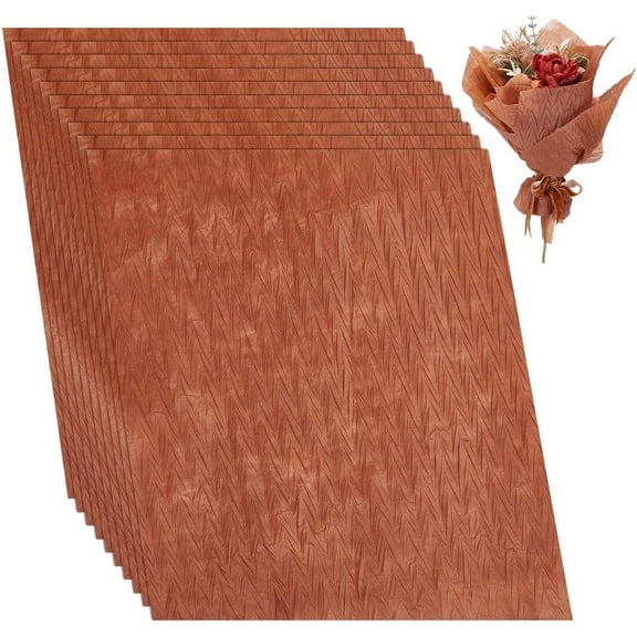 10 Sheets Flower Wrapping Paper 21x15.7inch Crepe Bouquet Wrapping Paper Peru V-shaped Pattern Wrinkled Bouquet Packaging Paper DIY