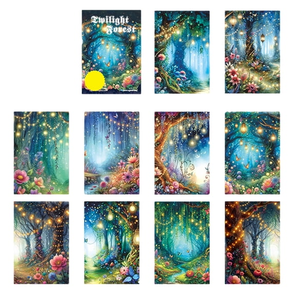 10 Sheets Forests Series Sticker Scene Sticker Landscape Sticker ...
