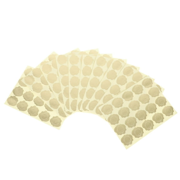 Embossing Sealing Stickers for Decor, Golden Paper Envelopes and Greeting Cards, 10 Sheets, Decorative