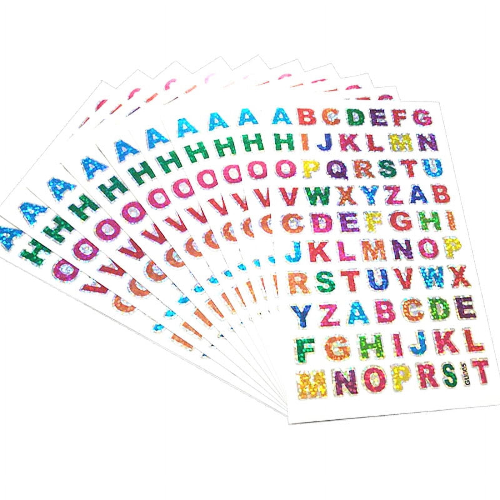 10 Sheets Glitter Alphabet Letter Stickers Self Adhesive Abc A-z Words Letters  Stickers Alphabets Sticker Name Stickers 