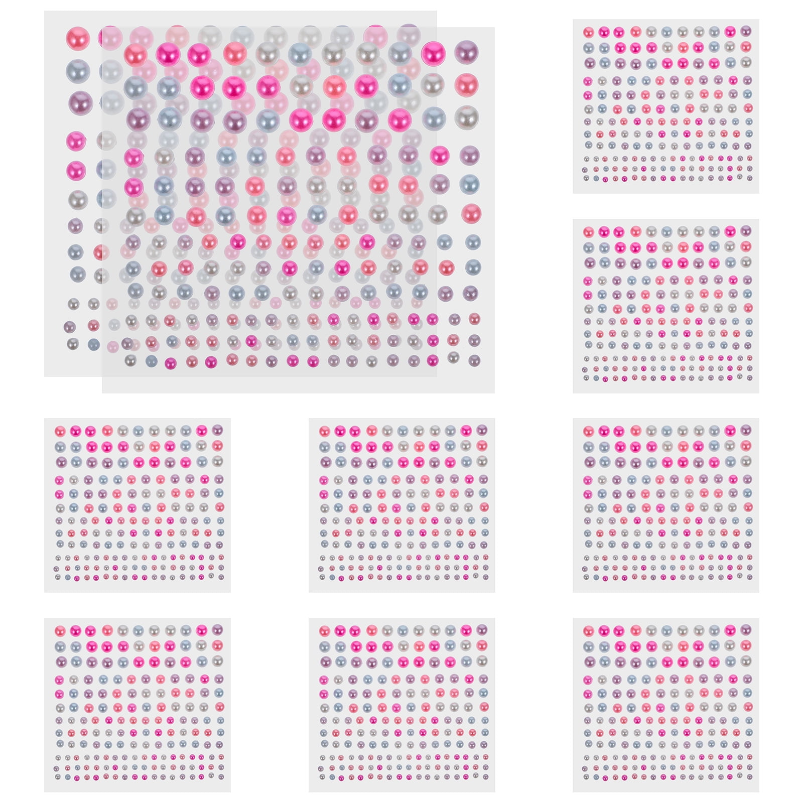 10 Sheets HalfRound SelfAdhesive Pearls Flat Back Pearls Stickers