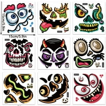 10 Sheets Halloween Cartoon Wall Stickers Cute Spooky PVC Wall Decals Watercolor Self-Adhesive Wall Decoration for Home Party Classroom Office