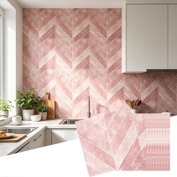 10 Sheets Herringbone Peel and Stick Backsplash, 11.8"x11.8" Stick on Wall Tiles, Self Adhesive Tile Sticker for Kitchen Backsplash and Bathroom