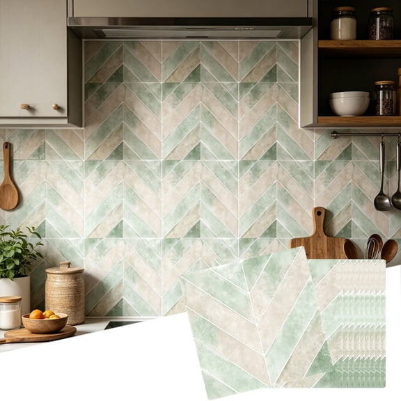 10 Sheets Herringbone Peel and Stick Backsplash, 11.8"x11.8" Stick on Wall Tiles, Self Adhesive Tile Sticker for Kitchen Backsplash and Bathroom