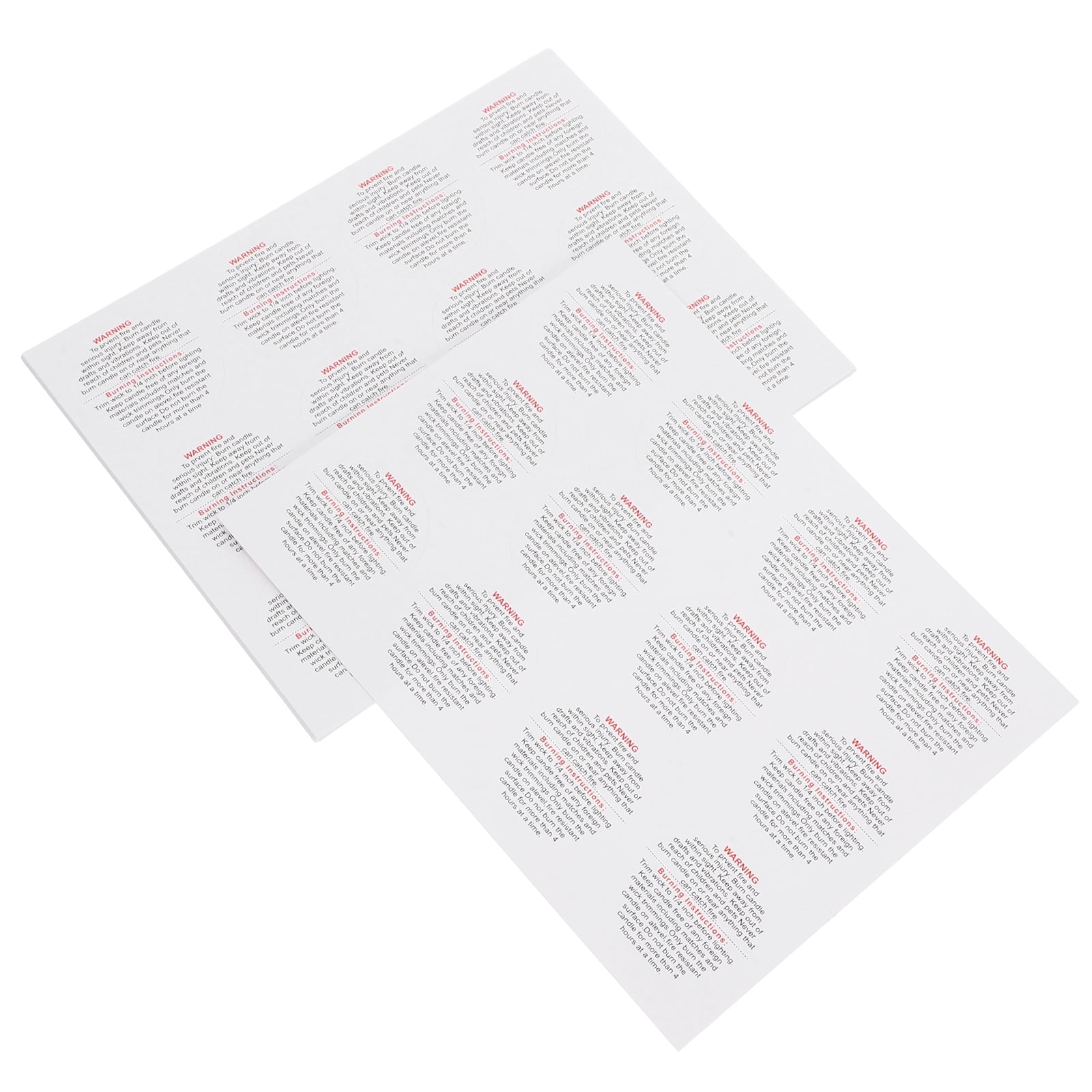10 Sheets High Temperature Warning Sign Bulk Stickers Candles Fire ...