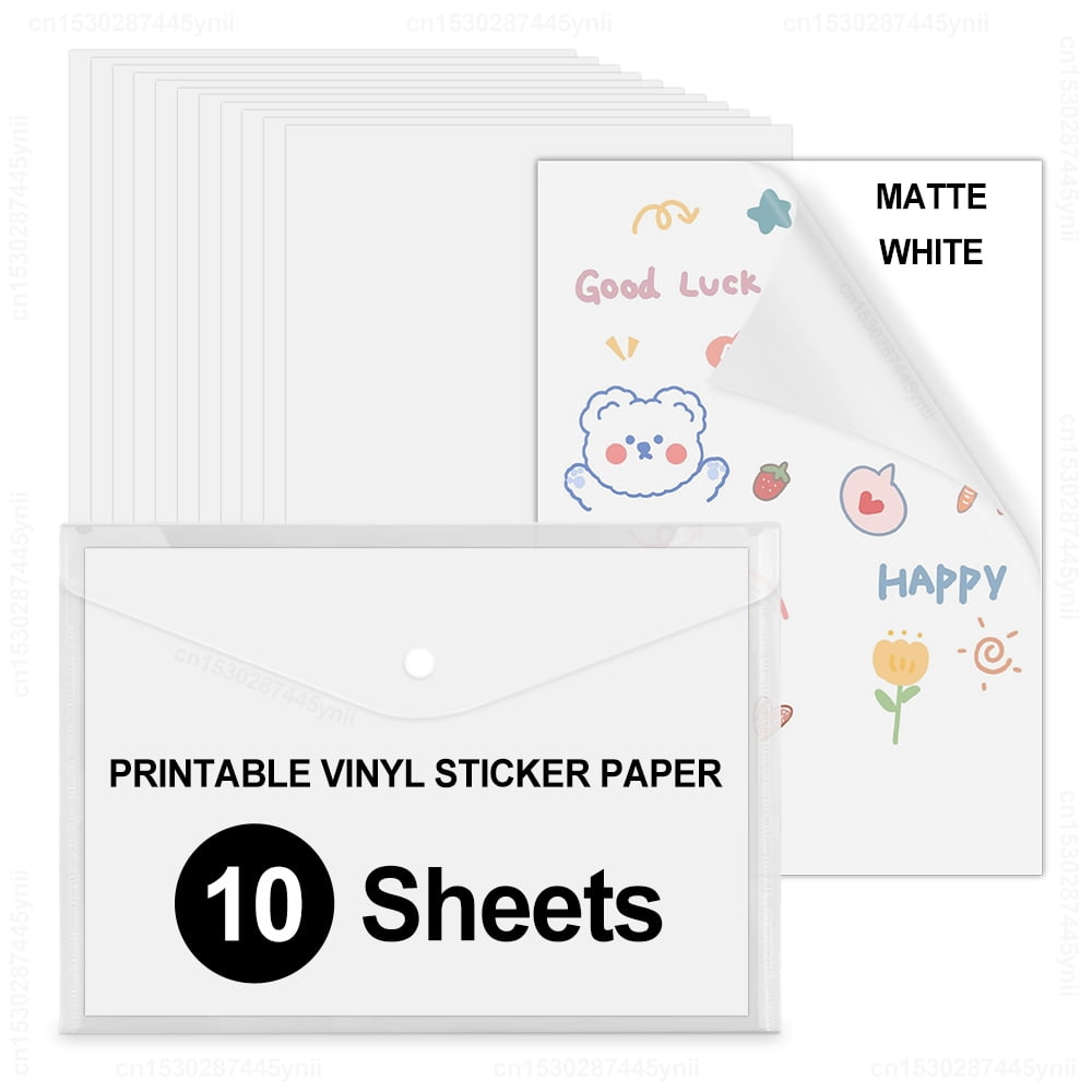 10 Sheets Holographic Printable Vinyl Sticker Paper A4 Transparent ...