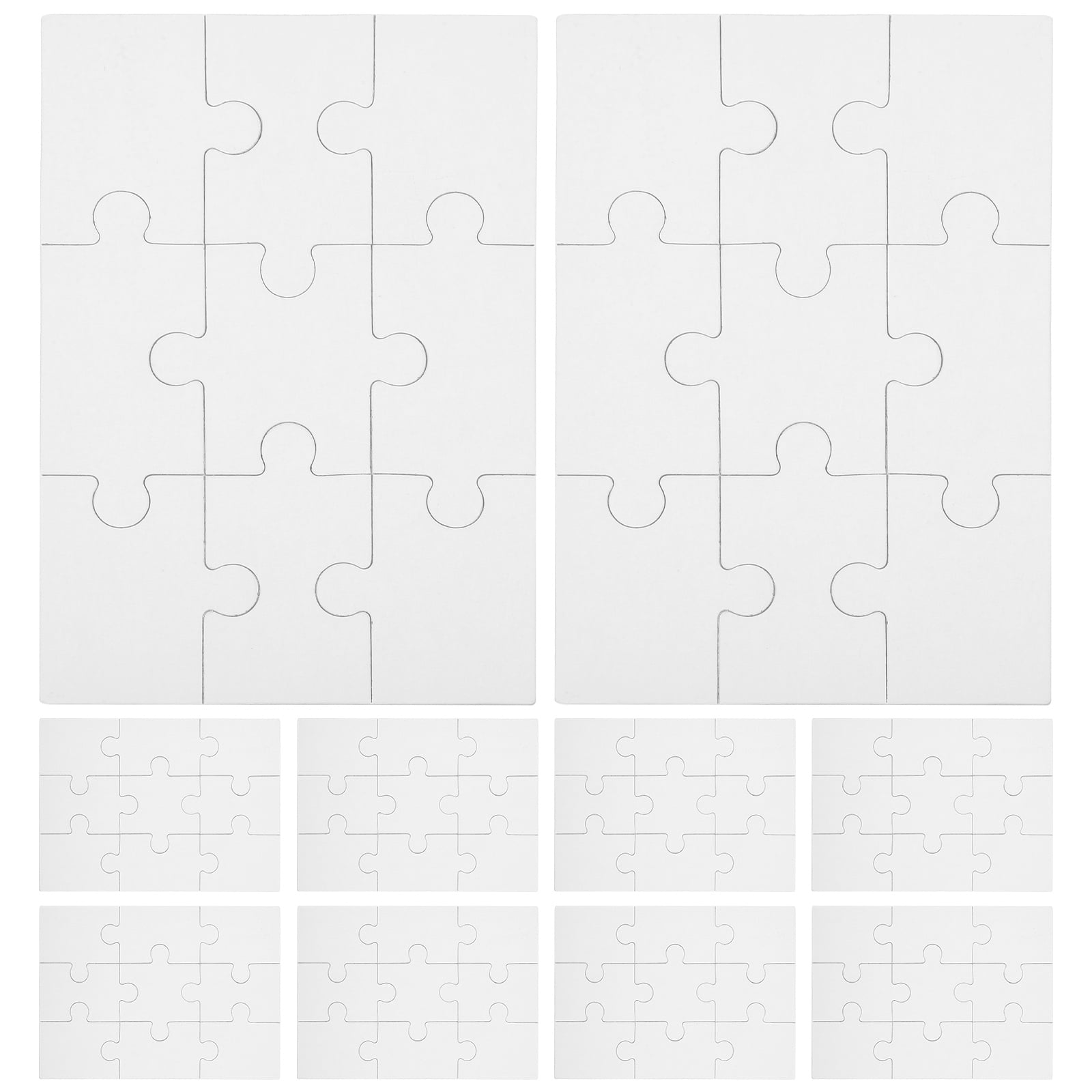 10 Sheets Jigsaw Puzzles for Kids Childrens Blank Wood Drawing Blanks