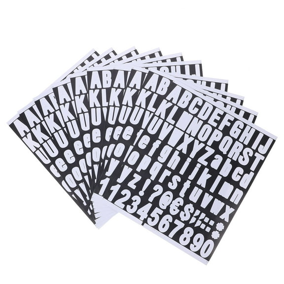 10 Sheets Letter Stickers Alphabet Reflective Mailbox Numbers for outside White