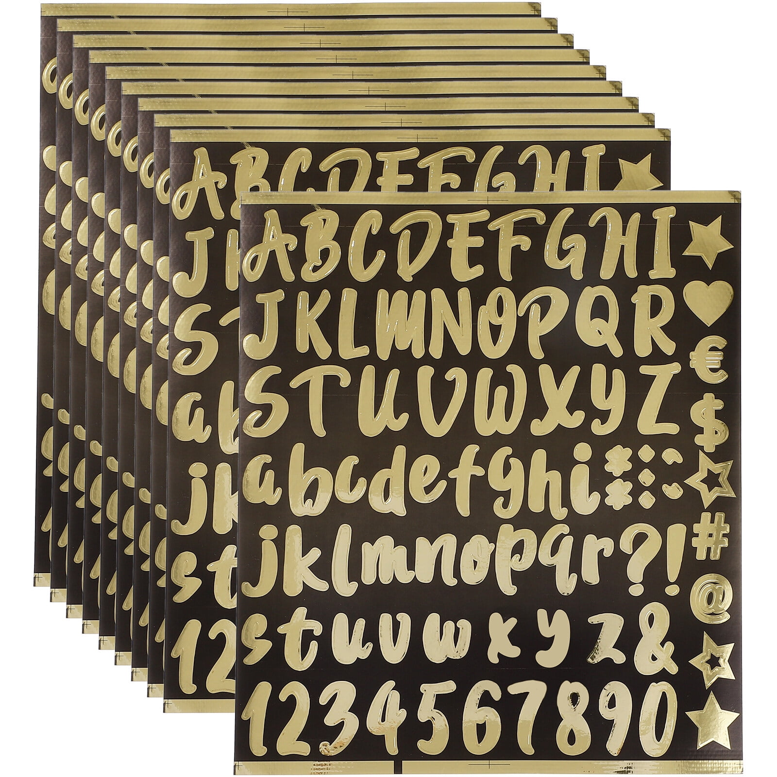 Tofficu 10 Sheets Alphabet Stickers Script Pantry Labels Mailbox Number  Sticker Letter and Number Stickers Addresses Self Adhesive Alphabet Letters