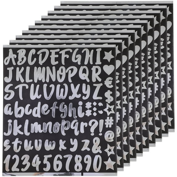 10 Sheets Mailbox Number Outside Reflective Alphabet Letter Sticker Decal