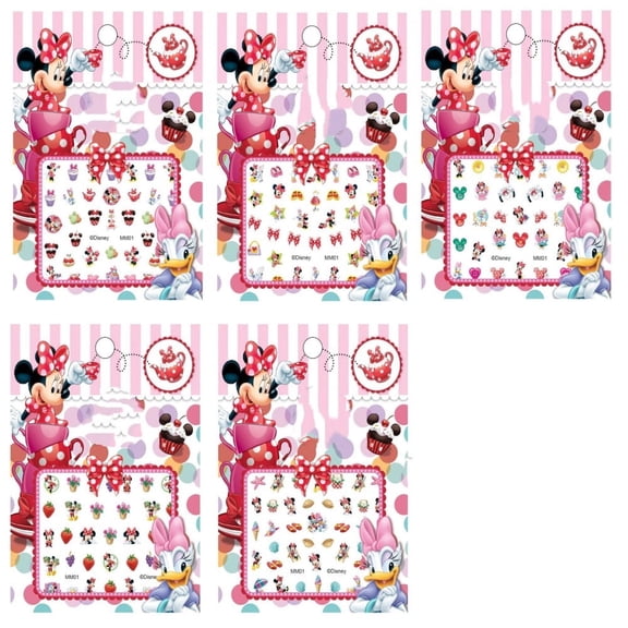 10 Sheets Minnie And Mickey Cartoon Nail Stickers for Girls Kids - Cute Self-Adhesive Nail Art Decals