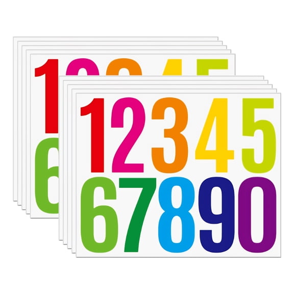 10 Sheets Number Stickers, 100 PCS Self-AdhesiveVinyl Numbers Kit for Mailbox Numbers Labels DIY Crafts Art Making, Truck Decals,Windows,Bottles (Multicolor, 3 inch)