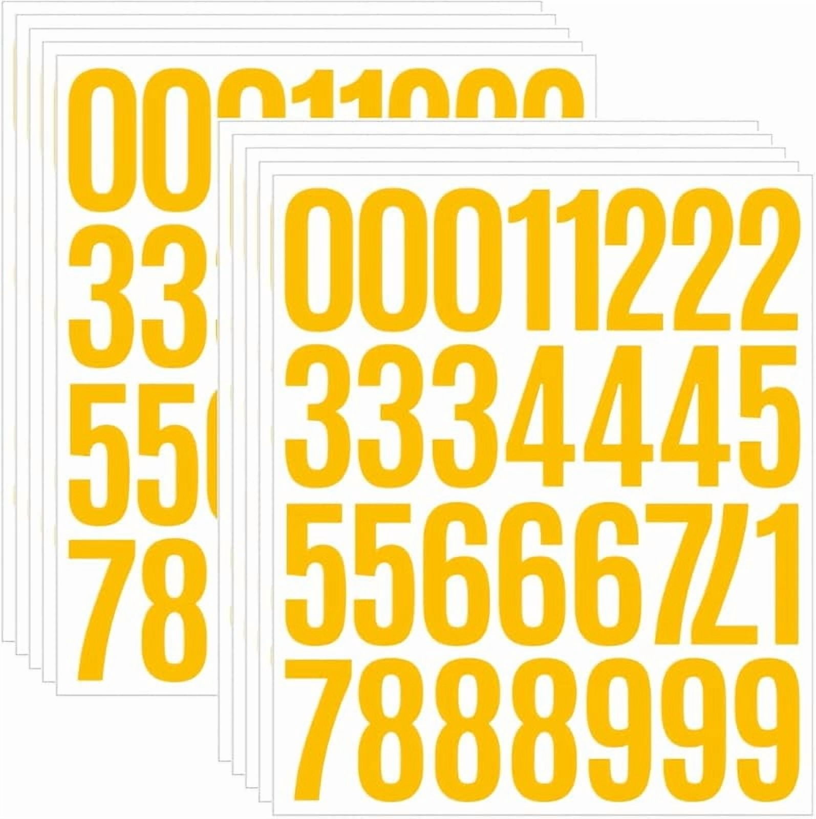 10 Sheets Number Stickers, 100 PCS Self-AdhesiveVinyl Numbers Kit for ...