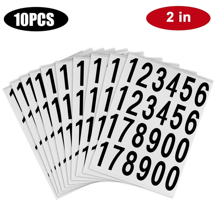 10 Sheets Of 2 Inches Number Stickers Small Self Adhesive Label