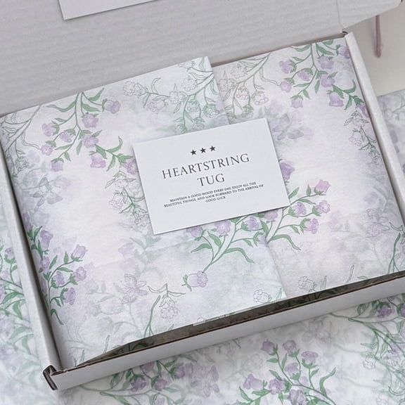 10 Sheets/Pack Lucky Four-Leaf Clover Tissue Paper Puppy Ice Cream Pattern Gift Wrapping Paper Birthday Festival Gift Bouquet Baking Cake Wrapping Paper