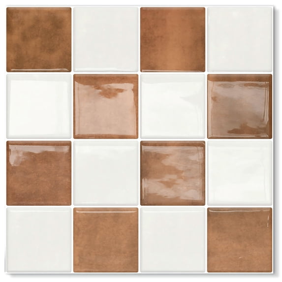 10 Sheets Peel and Stick Backsplash - 9" x 9" 3D Adhesive Peel and Stick Tile Backsplash for Kitchen Bathroom,Checkerboard Checkered Stickers