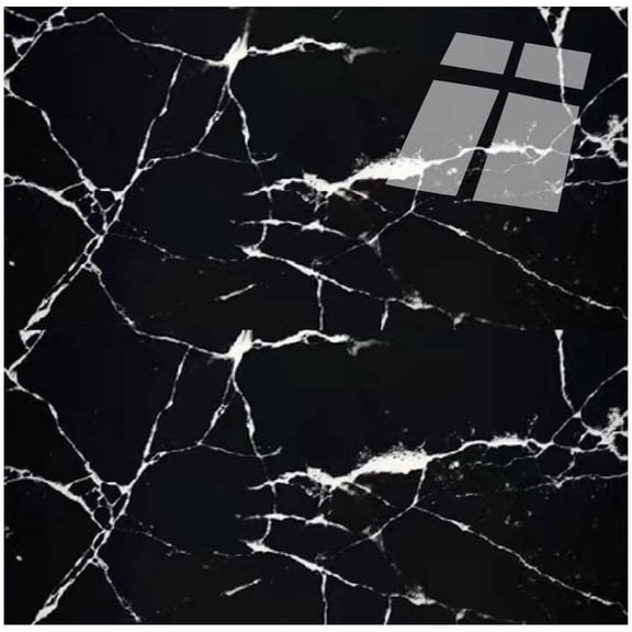 10-Sheets Peel and Stick Backsplash Marble Look 12"X12" Self Adhesive Wall Tile  Splashes for Kitchen Bathroom (1, Black)