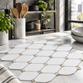10 Sheets Peel and Stick Wall Tile Pure White Mixed Metal for ...