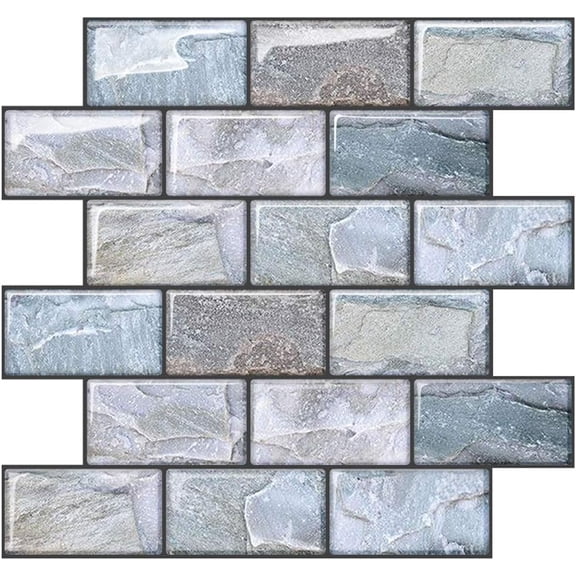 10 Sheets Peel and Tile Backsplash for Kitchen Wall Tile, Self Brick Backsplash Subway Tiles Backsplash, Tiles Kitchen Backsplash 10"x10.6"