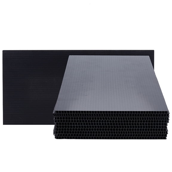 10 Sheets Plastic Corrugated Cardboard Sheets Pads for DIY Crafts Model Building Rectangle Black 153x300x4mm for DIY