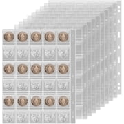 10 Sheets Pocket Coin Pages,Bexikou 300 Pocket Coin Pages for Collectors,Coin Collection Supplies Pages with Standard 9 Hole, Plastic Coin Holders,Coin Sleeves for Coin, Stamp, Badges