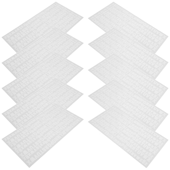 10 Sheets Pocket Decorative Stickers Adhesive Alphabet Nail White