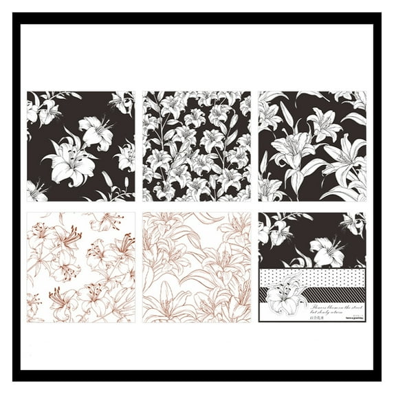 10 Sheets Scrapbook Paper Flower Decorative Paper Diy Scrapbook Journal Handmade Planner Collage Materials Craft Supplies