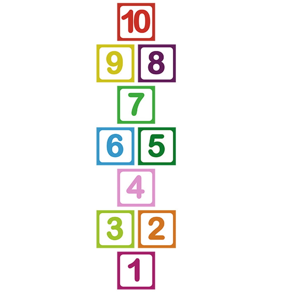 10 Sheets Selfadhesive Number Floor Stickers Household Game Decals