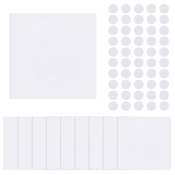 10 Sheets Square Frosted PP Plastic Blank Plates 100Pcs Plastic Stickers White 16~152x16~150x1~1.5mm DIY
