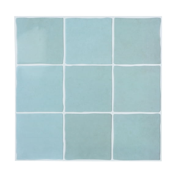 10 Sheets Square Peel and Stick Backsplash - 12”x12” Self Adhesive Wall Tiles for Kitchen Bathroom (Light Blue)
