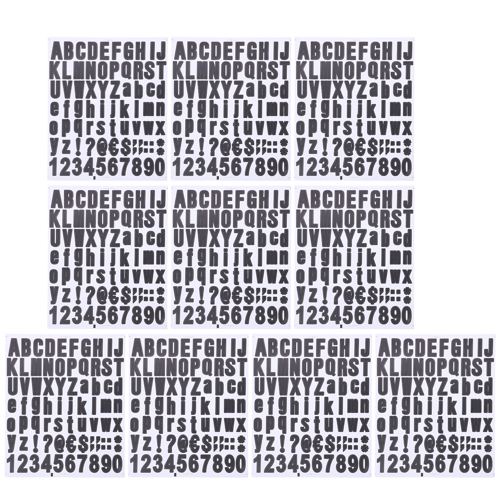 10 Sheets Stickers DIY Alphabet Alphanumeric Letter Letters for Crafts ...