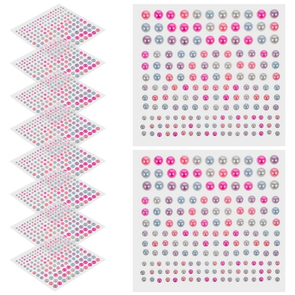 10 Sheets Stickers Nail Self Adhesive Face Decals Rhinestone for Hair Makeup Decorative Art Work Miss