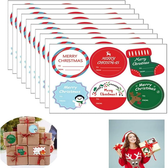 10 Sheets Stickers/Roll Stickers Christmas Stickers Christmas Holiday Decoration Gift Self Adhesive Stickers/ 10 Stickers