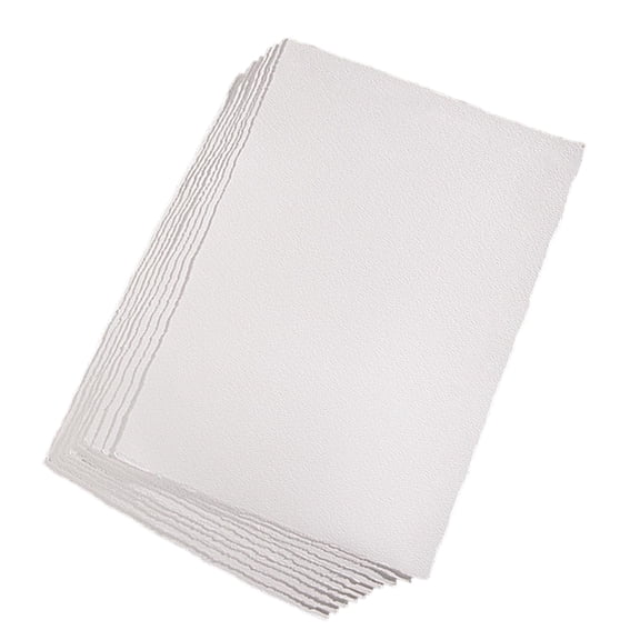10 Sheets Thick Cotton Deckle Paper for Charcoal Techniques & Beginner Art Projects