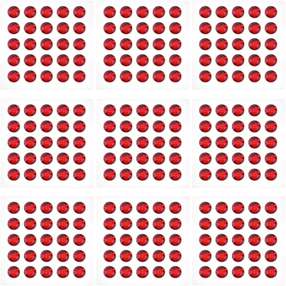 10 Sheets Transparent Acrylic Rhinestone Sticker DIY Nail Art Car Mobile Phone Decoration Half Round Dark Red 10x3.5mm 25pcs/sheet art