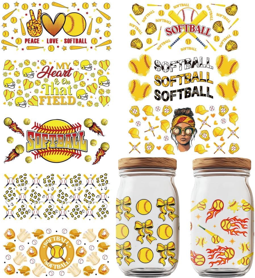 Sofball Ribbon Sticker Softball Stickers 2880x2880