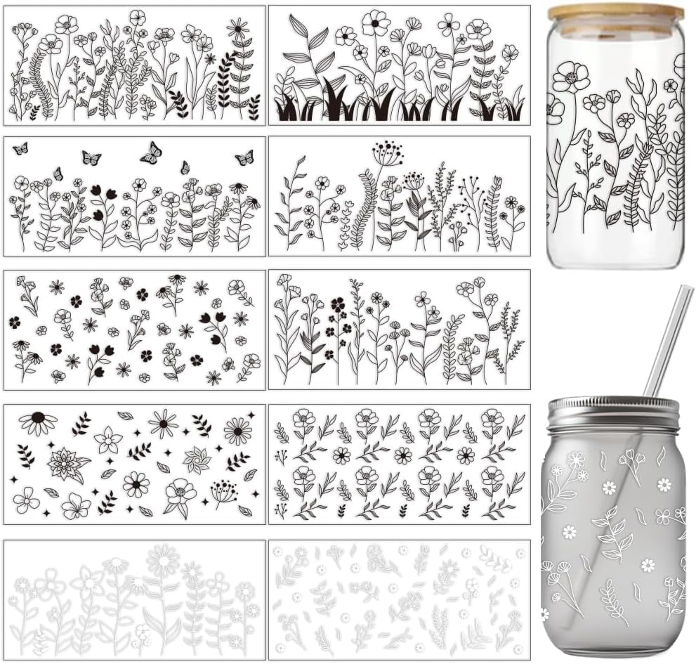 20 UV DTF Aufkleber Für Glasbecher – Sisters & Besties Motive