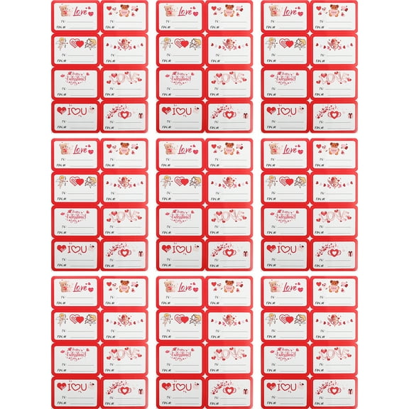 10 Sheets Valentine's Day Blank Framed Stickers To and From Labels Name Stickers for Party Favors, Envelope Seals Present Box Wrapping