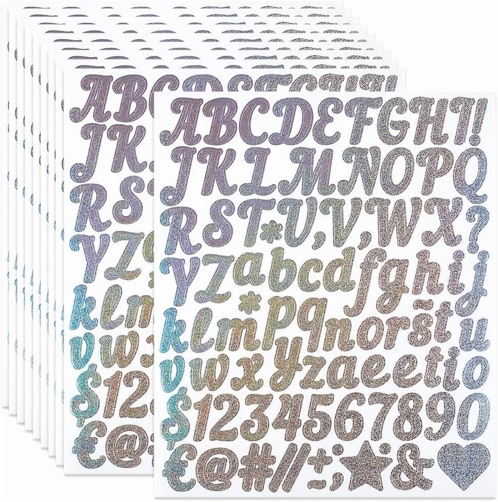 10 Sheets Vinyl Stick on Letters 1 Inch Glitter Alphabet Stickers Star ...