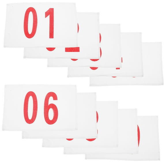 10 Sheets of Number Bibs for Sports Event Number Display Bibs Number Cloth for Competition