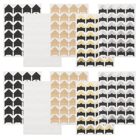 SOPOTUTU Multicolor Self-Adhesive Photo Corner Stickers for Scrapbooking, Decorative Paper Mounts and Craft Projects