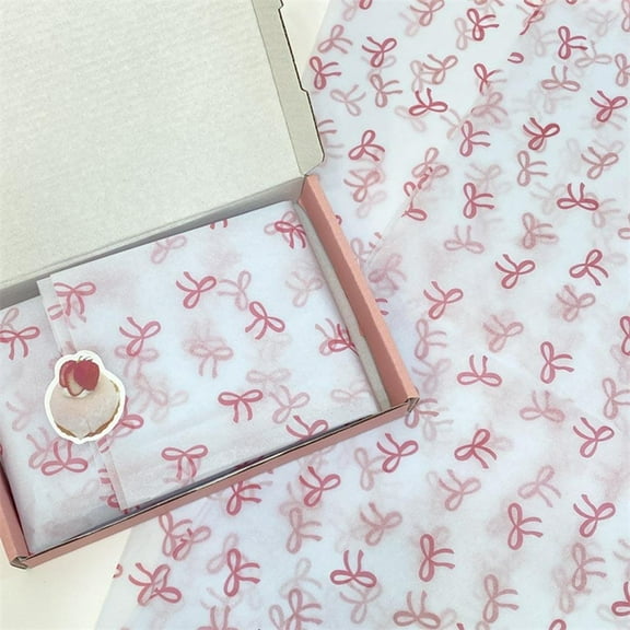 10 Sheets/pack Bow Polka Dots Star Heart Tissue Paper Gift Wrapping Paper DIY Art Craft Tissue Paper For Wedding Birthday Baby Shower Supplies, Folded Flat