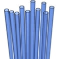 thumbnail image 1 of 10 Short  Hard Blue Plastic Drinking Straws, Medium Width + Sturdy Cleaning Brush - for , Small Cups,  Drinks - Dishwasher Safe, 1 of 6