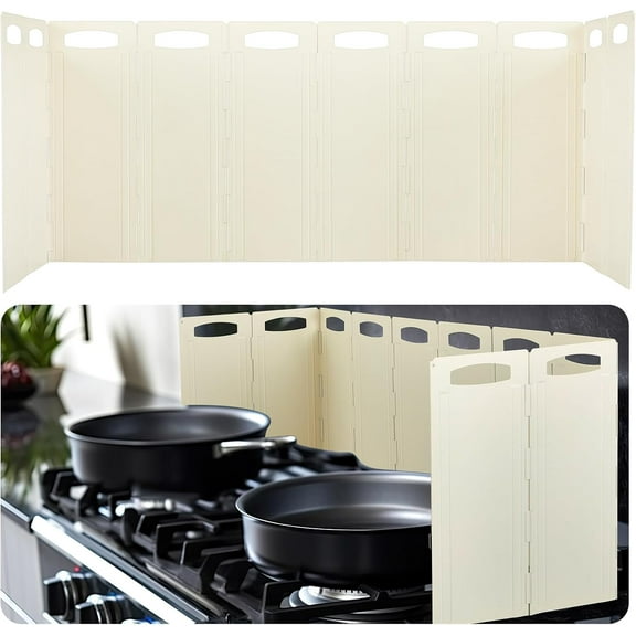 10 Sided Oil Splatter Guard 5.7''x15.7'' Protection Splatter Shield for Stove for Kitchen Frying, Heat Resistant, Easy Clean, Adjustable Panels for Ultimate Protection